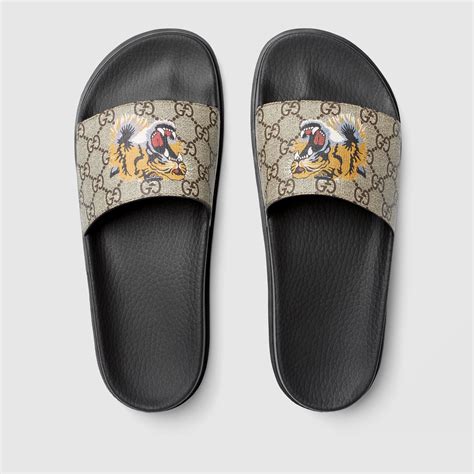 gucci slides sale men's|Gucci tiger slides men's.